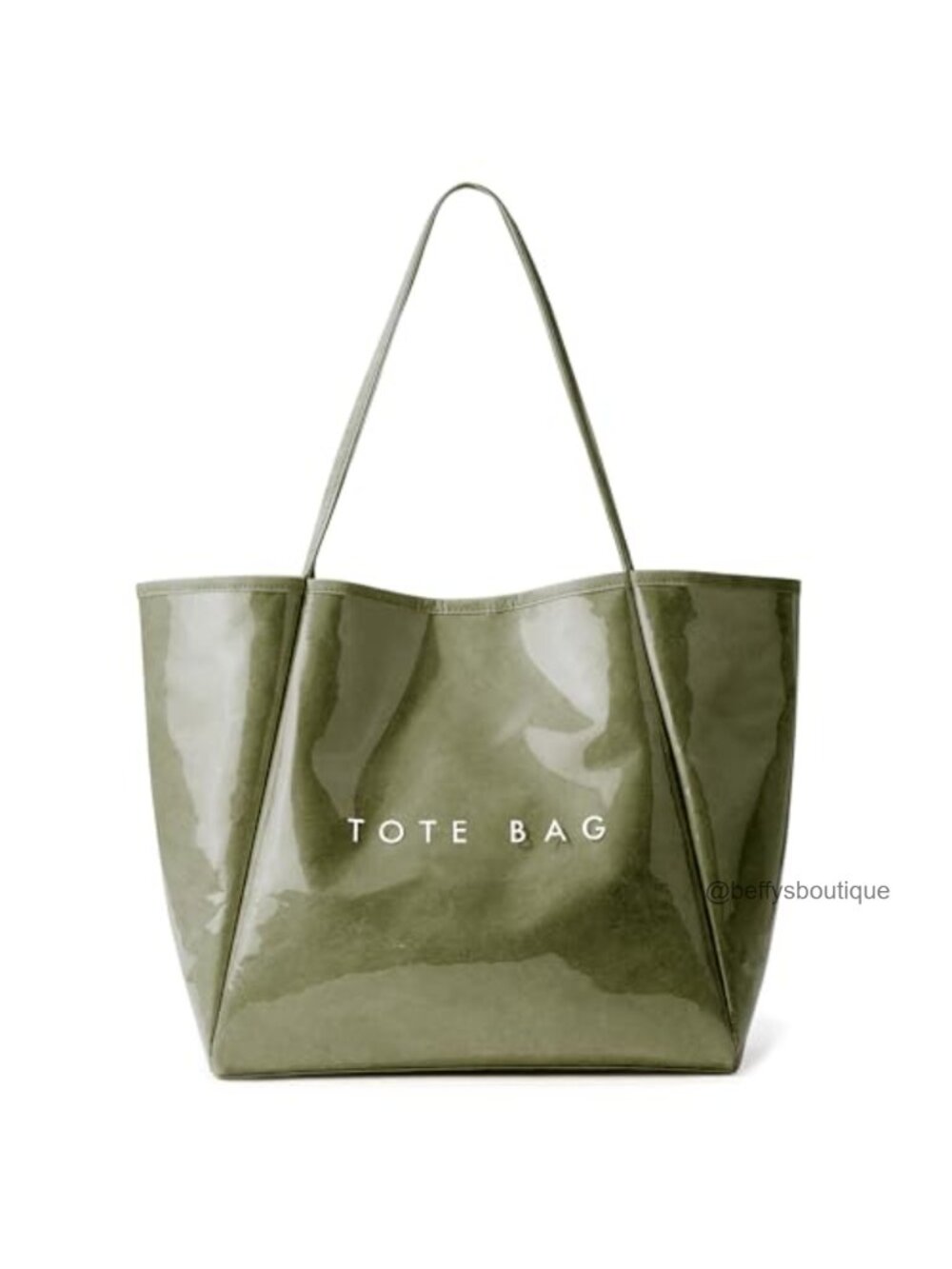 PVC Tote Bag Large 23L Kraft Paper Jelly Purse Magnetic Snap Travel Beach